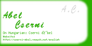 abel cserni business card